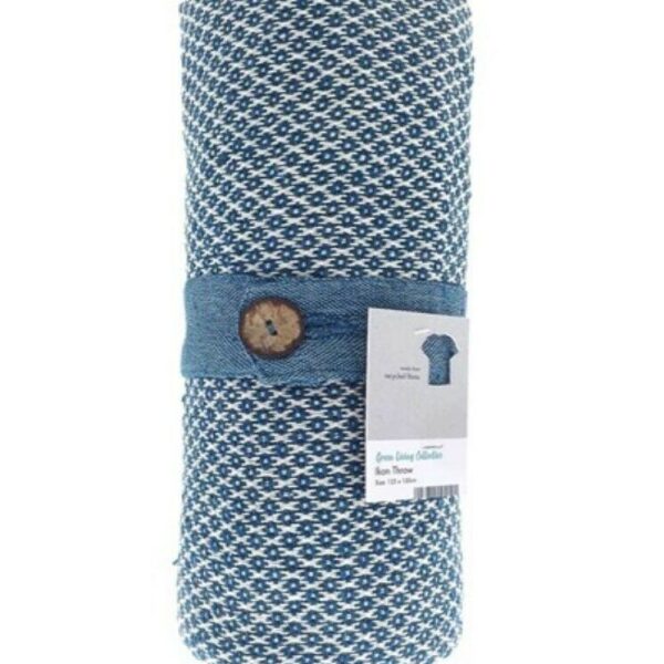 Blue Cotton Blanket Throw
