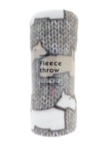 Beige Fleece Blanket Throw