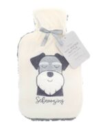 Grey Fur Dog Hot Water Bottle