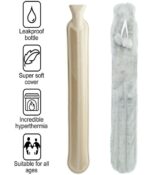 Long Grey Faux Fur Hot Water Bottle - Image 7
