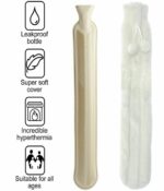 Long White Faux Fur Hot Water Bottle - Image 2