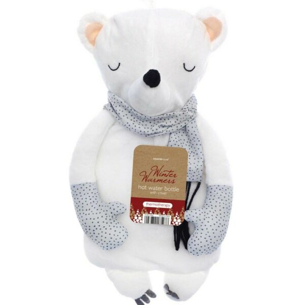 Polar Bear Hot Water Bottle With Scarf | Novelty