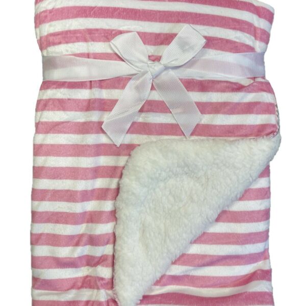 Pink Stripes 75 x 100cm Fur Blanket