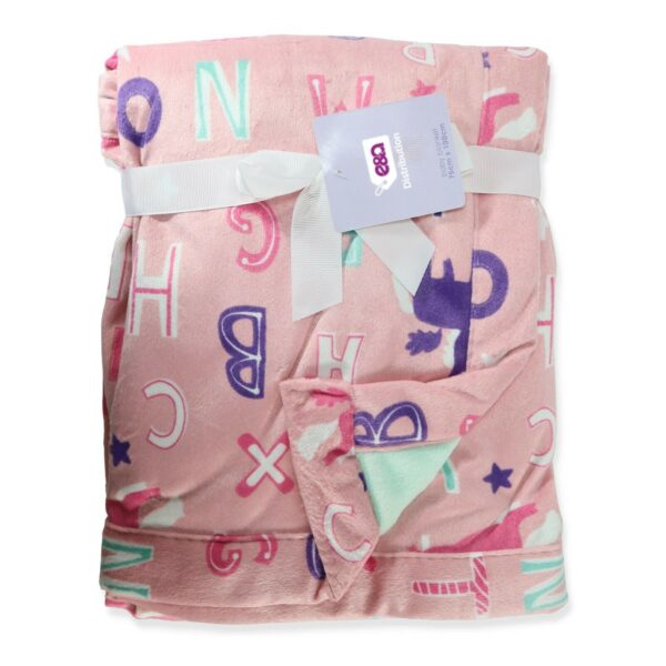 Pink ABC Fleece Blanket 75x100cm