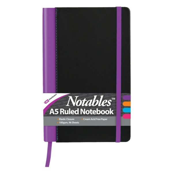 Purple A5 Leather Notebook Hardback Cover Diary