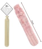 Long Pink Faux Fur Hot Water Bottle - Image 5