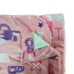 Pink ABC Fleece Blanket 75x100cm - Image 3