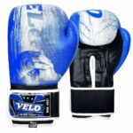 Velo® Premium Boxing Gloves For Combat Training- Blue and White -Unisex- DX Leather