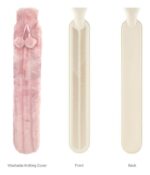 Long Pink Faux Fur Hot Water Bottle - Image 4