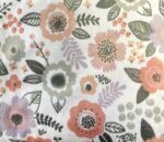 Luxury Soft Fur Back Blanket White and Peach Purple floral Design - Image 2