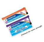 E&A premium transparent pencilcases 200mm x120mm | 6 pack