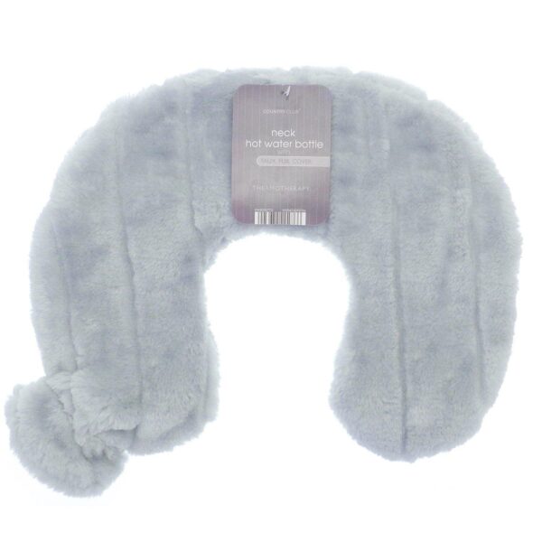 Silver Neck Faux Fur Hot Water Bottle