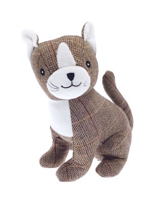 Herringbone Brown Cat Door Stopper