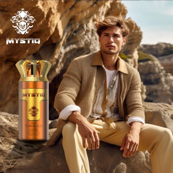 Wild Tobacco 250ml Extra Long Lasting Perfume Body Spray by Mystiq for Him